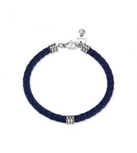 Bracciale Gioielli Sagapò Nomad in acciaio con pelle blu SNO13