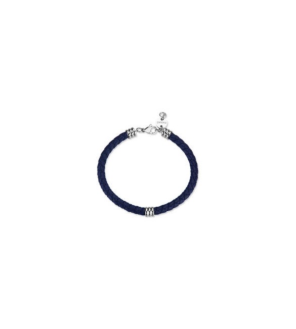 Bracciale Gioielli Sagapò Nomad in acciaio con pelle blu SNO13