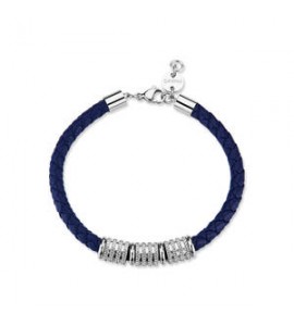 Bracciale Gioielli Sagapò Nomad in acciaio con pelle blu SNO15