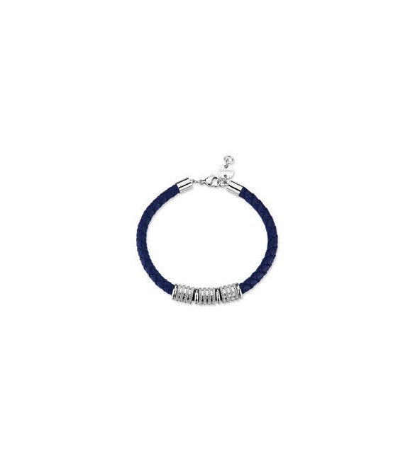 Bracciale Gioielli Sagapò Nomad in acciaio con pelle marrone SNO11