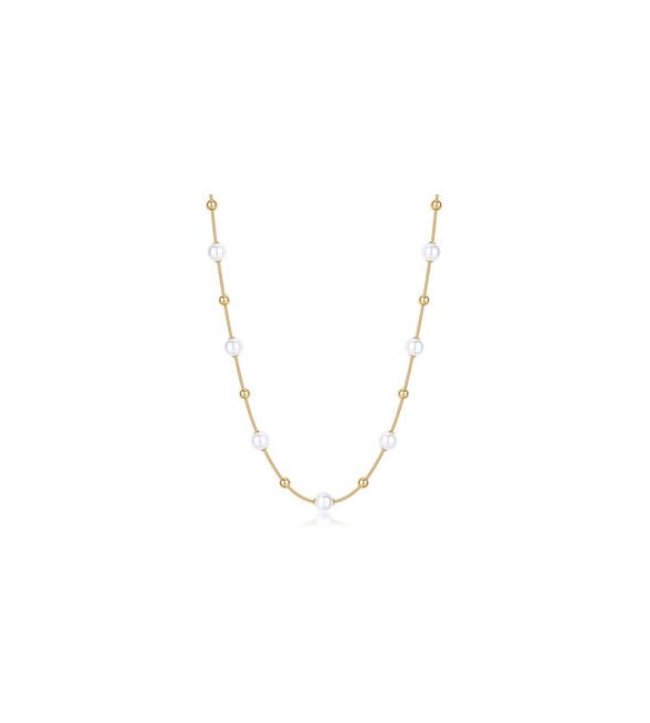 Collana Gioielli Brosway Perfect in acciaio dorato con sfere e perle BPC49