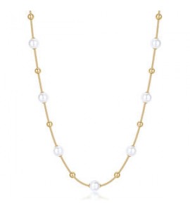 Collana Gioielli Brosway Perfect in acciaio dorato con sfere e perle BPC49