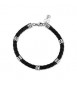 Bracciale Gioielli Sagapò Nomad in acciaio con pelle nera SNO14