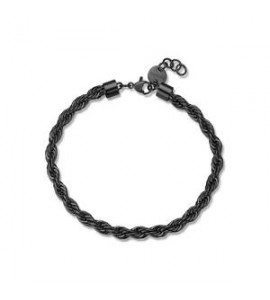 Bracciale Gioielli Sagapò Ripple in acciaio brunito catena torciglione SRP94
