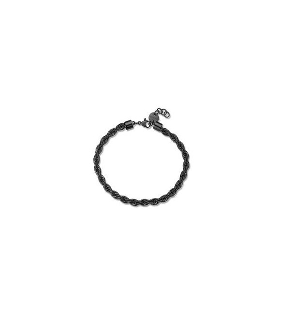 Bracciale Gioielli Sagapò Ripple in acciaio brunito catena torciglione SRP94