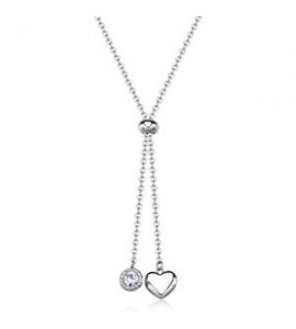 Collana a Y Gioielli Sagapò Aurora in acciaio con cuori sar59