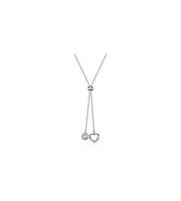 Collana a Y Gioielli Sagapò Aurora in acciaio con cuori sar59