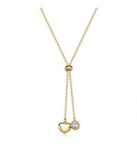 Collana a Y Gioielli Sagapò Aurora in acciaio dorato con cuori sar61