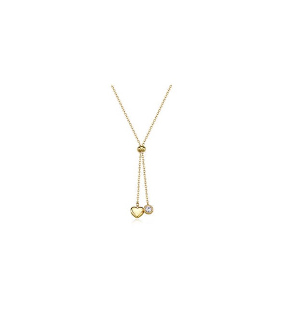 Collana a Y Gioielli Sagapò Aurora in acciaio dorato con cuori sar61