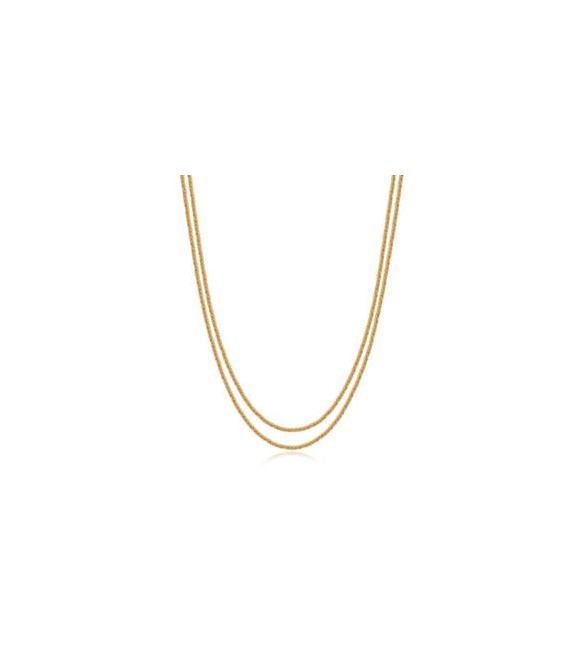 Collana Donna Gioielli Sagapò Chunky in acciaio dorata doppia catena SHK105