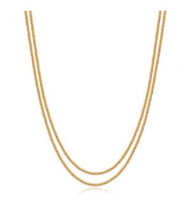 Collana Donna Gioielli Sagapò Chunky in acciaio dorata doppia catena SHK105