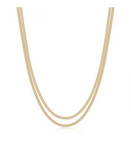 Collana Donna Gioielli Sagapò Chunky in acciaio dorato doppia catena SHK111