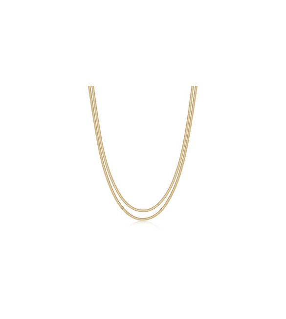 Collana Donna Gioielli Sagapò Chunky in acciaio dorato doppia catena SHK111