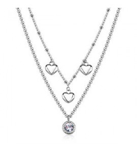Collana doppio filo Gioielli Sagapò Aurora in acciaio con cristalli sar58