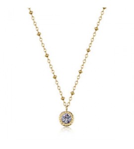 Collana Gioielli Sagapò Aurora in acciaio dorato con cristallo sar57