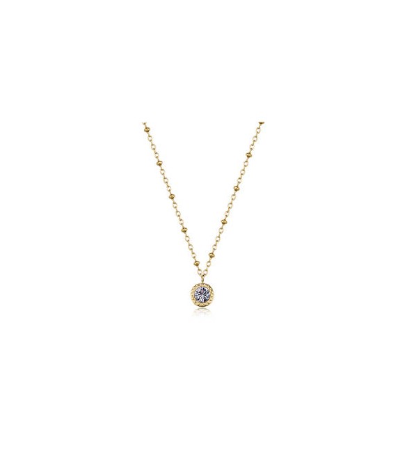 Collana Gioielli Sagapò Aurora in acciaio dorato con cristallo sar57
