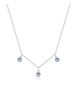 Collana Gioielli Sagapò Dazzly in acciaio con cristalli acqua marina sdz143