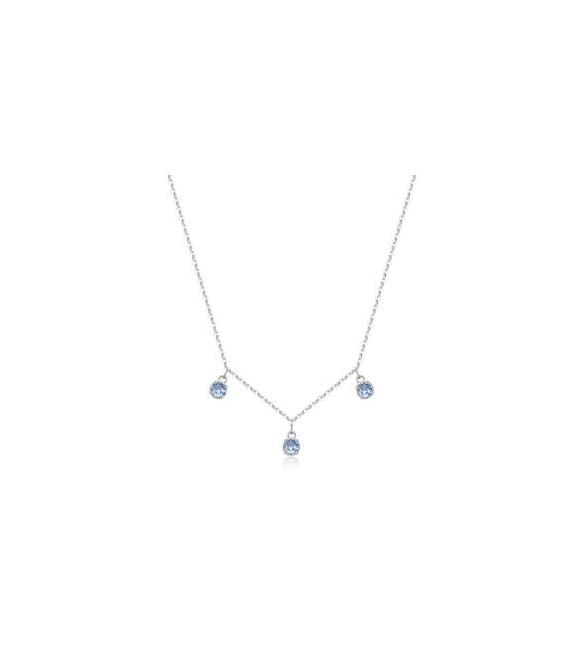 Collana Gioielli Sagapò Dazzly in acciaio con cristalli acqua marina sdz143