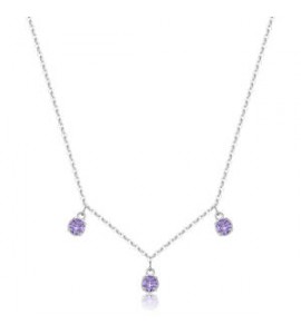 Collana Gioielli Sagapò Dazzly in acciaio con cristalli ametista sdz142