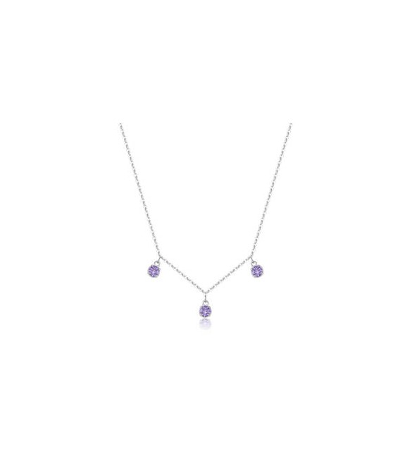 Collana Gioielli Sagapò Dazzly in acciaio con cristalli ametista sdz142