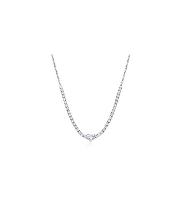 Collana Gioielli Sagapò Dazzly in acciaio con cristalli bianchi e cuore sdz147