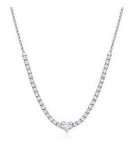 Collana Gioielli Sagapò Dazzly in acciaio con cristalli bianchi e cuore sdz147