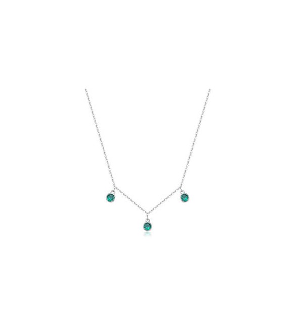 Collana Gioielli Sagapò Dazzly in acciaio con cristalli verde smeraldo sdz144