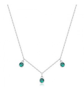 Collana Gioielli Sagapò Dazzly in acciaio con cristalli verde smeraldo sdz144