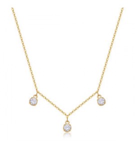 Collana Gioielli Sagapò Dazzly in acciaio dorato con cristalli bianchi sdz145
