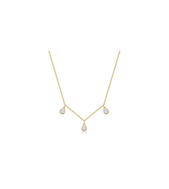 Collana Gioielli Sagapò Dazzly in acciaio dorato con cristalli bianchi sdz145