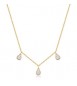 Collana Gioielli Sagapò Dazzly in acciaio dorato con cristalli bianchi sdz145