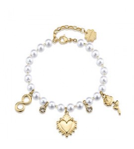 Bracciale Donna Gioielli Brosway Chakra in acciaio dorato cuore BHKB280