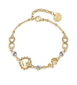 Bracciale Donna Gioielli Brosway Chakra in acciaio dorato cuore BHKB282