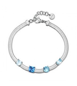 Bracciale Gioielli Brosway Dreaming in acciaio con cubic zirconia azzurri BIG16