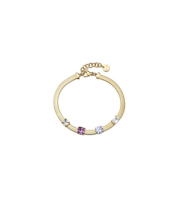 Bracciale Gioielli Brosway Dreaming in acciaio dorato con cubic zirconia colorati BIG17