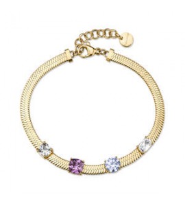 Bracciale Gioielli Brosway Dreaming in acciaio dorato con cubic zirconia colorati BIG17