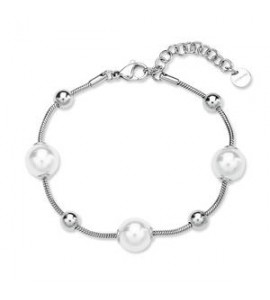 Bracciale Gioielli Brosway Perfect in acciaio con sfere e perla di conchiglia bpc56