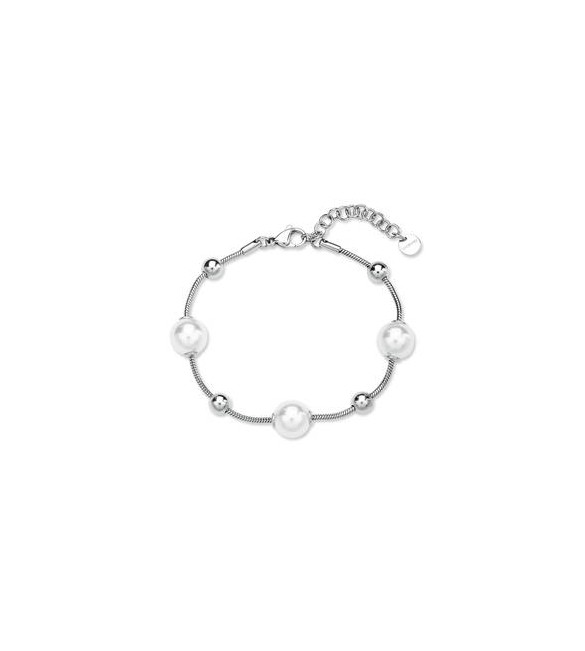 Bracciale Gioielli Brosway Perfect in acciaio con sfere e perla di conchiglia bpc56