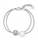 Bracciale Gioielli Brosway Perfect in acciaio doppio filo con sfera e perla di conchiglia bpc54