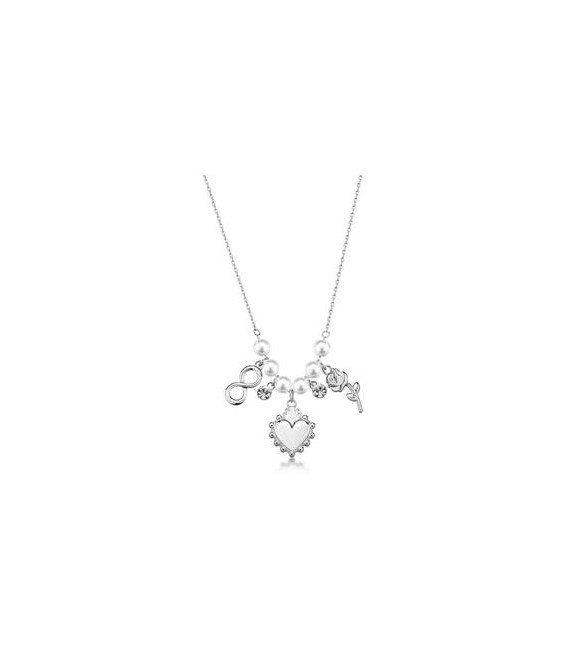Collana Gioielli Brosway Chakra in acciaio con cuore e infinito BHKN183