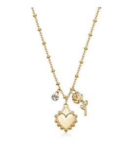 Collana Gioielli Brosway Chakra in acciaio dorato con cuore BHKN182