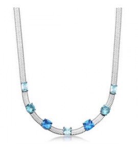 Collana Gioielli Brosway Dreaming in acciaio con cubic zirconia azzurri BIG05