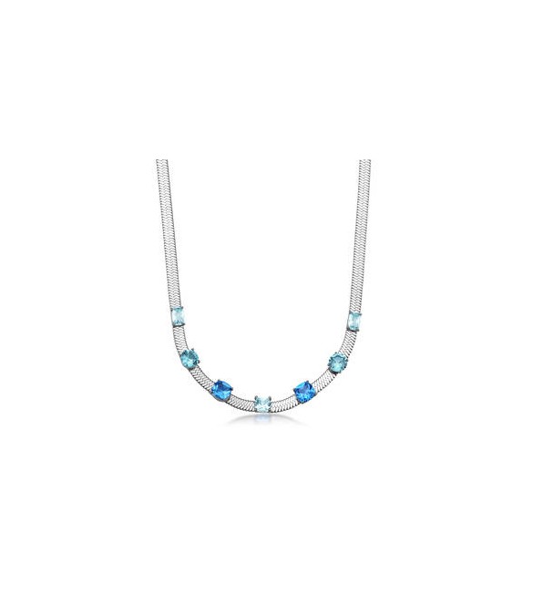 Collana Gioielli Brosway Dreaming in acciaio con cubic zirconia azzurri BIG05
