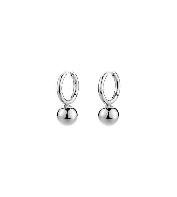 Orecchini Cerchio Gioielli Brosway Perfect in acciaio con sfera bpc64