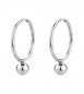 Orecchini Cerchio Gioielli Brosway Perfect in acciaio con sfera bpc66