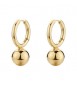 Orecchini Cerchio Gioielli Brosway Perfect in acciaio dorato con sfera bpc65