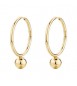 Orecchini Cerchio Gioielli Brosway Perfect in acciaio dorato con sfera bpc67
