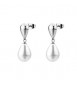 Orecchini Gioielli Brosway Perfect in acciaio con gocce e perla di conchiglia bpc74