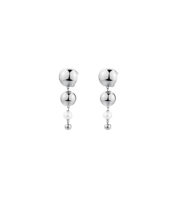 Orecchini Gioielli Brosway Perfect in acciaio con sfera e perla di conchiglia bpc60