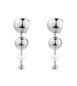 Orecchini Gioielli Brosway Perfect in acciaio con sfera e perla di conchiglia bpc60